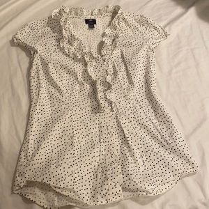 Tommy Hilfiger polka dot sleeveless ruffle blouse